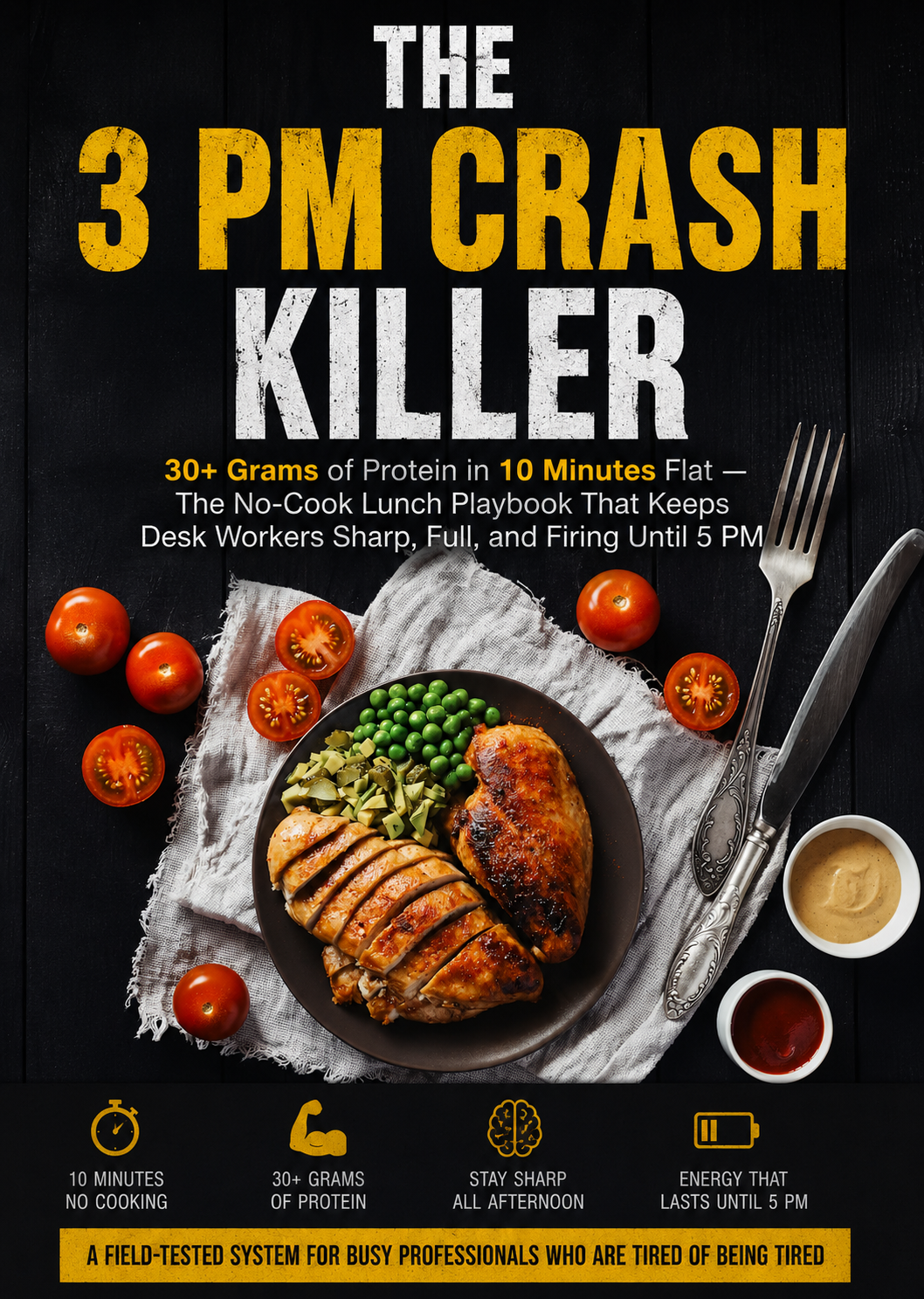 High Protein Lunch Ideas for Work — 25 No-Cook Recipes Under 10 Minutes | The 3 PM Crash Killer PDF Guide