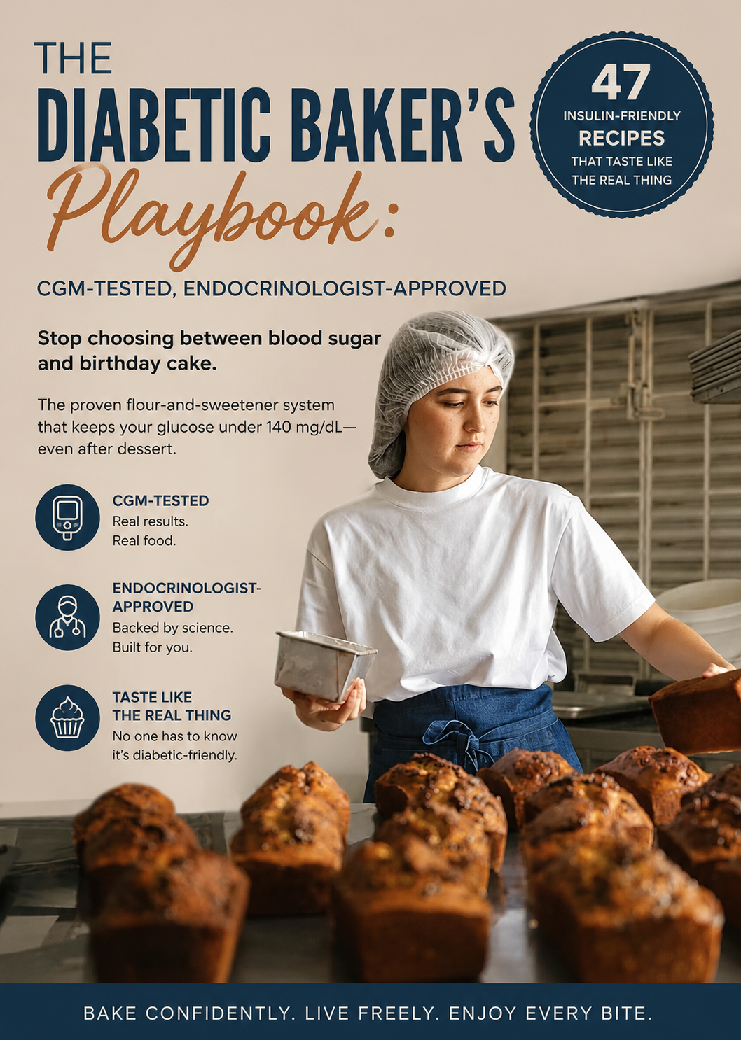 The Diabetic Baker's Playbook: 47 Low-Glycemic Recipes for Stable Blood Sugar | Instant PDF Download